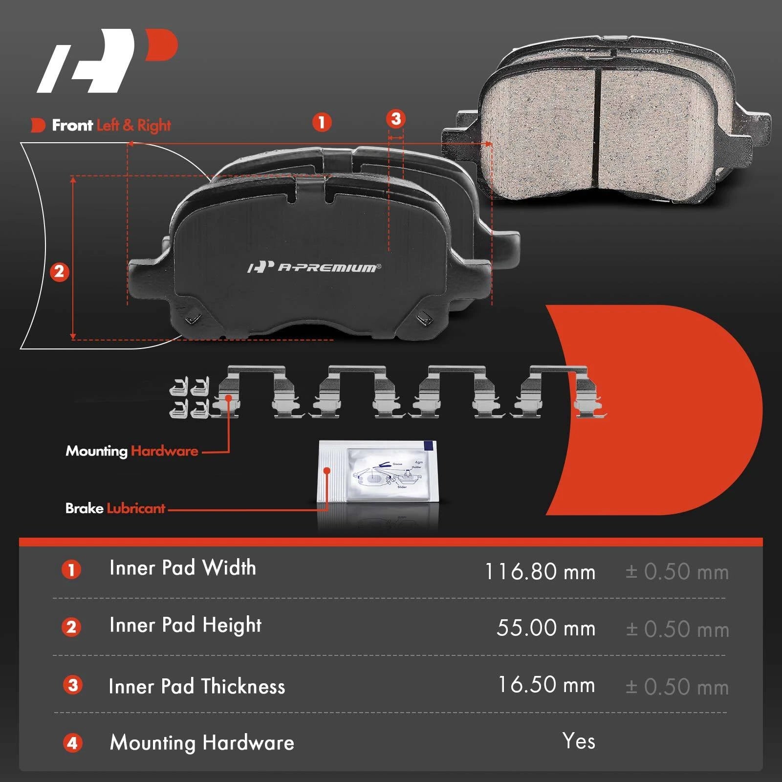 Ceramic Brake Pad for Toyota Corolla Chevy Prizm (1998-2002)
