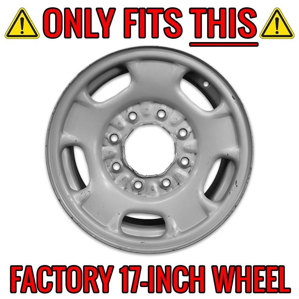 Wheel Skins Chrome Rear 17 Inch 8 Lug Replacement for Chevy Silverado 2500 HD (2007–2019)