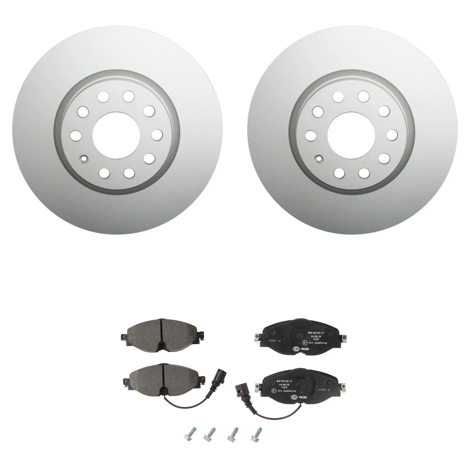 Hella Pagid Front 312mm Rotors & Disc Brake Pad Kit for Audi A3 TT Quattro