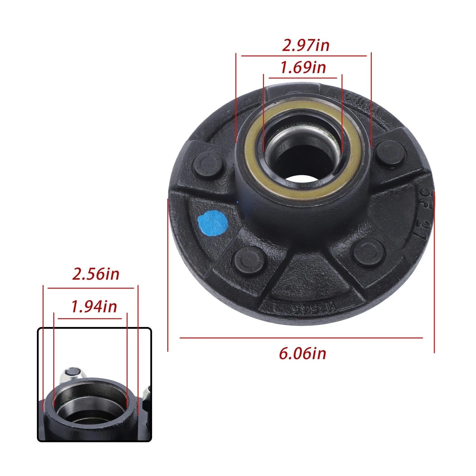 2X Pre-Assembled Trailer Hub Kit for 3500 lbs Spindle (5 on 4.5")