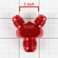 2X 8-AN Male Flare Y-Block Splitter Adapter 6-AN Red Anodize Fitting