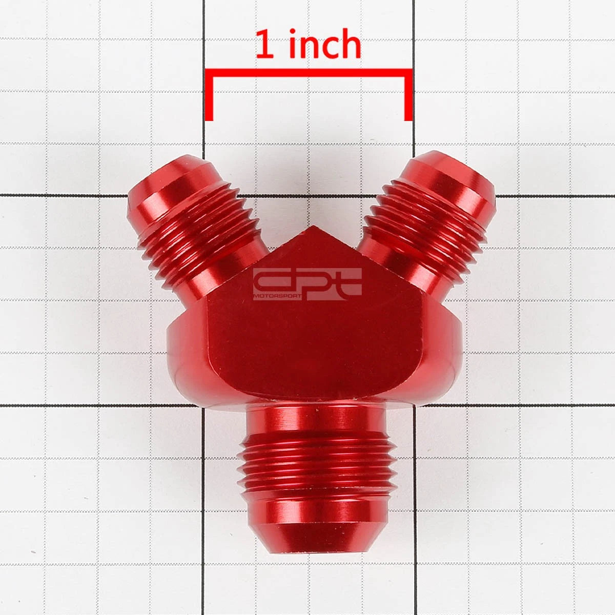2X 8-AN Male Flare Y-Block Splitter Adapter 6-AN Red Anodize Fitting