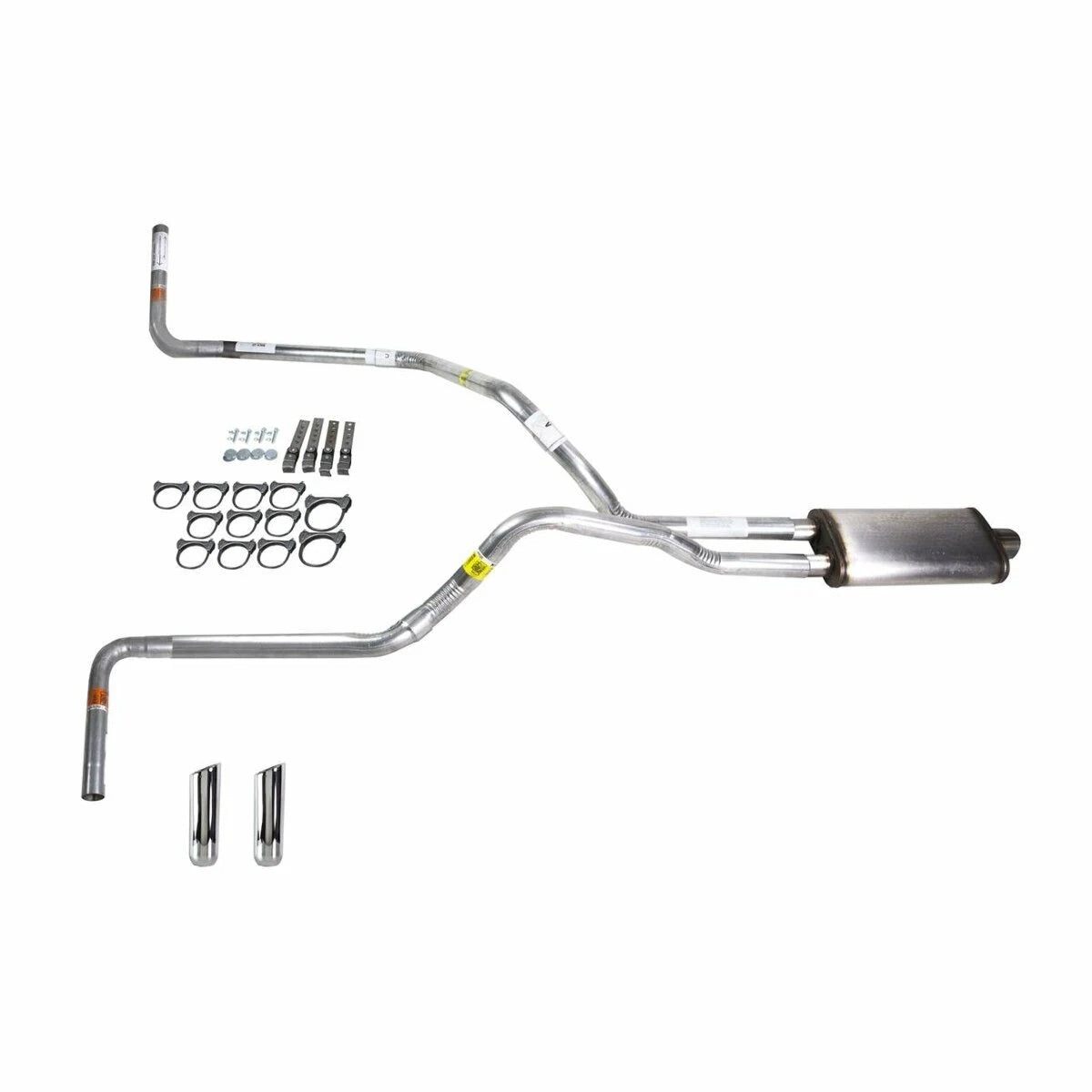 Dual Exhaust 2.5" Pipe Stainless Muffler RW Tip Side Exit for Dakota (1997–2005)
