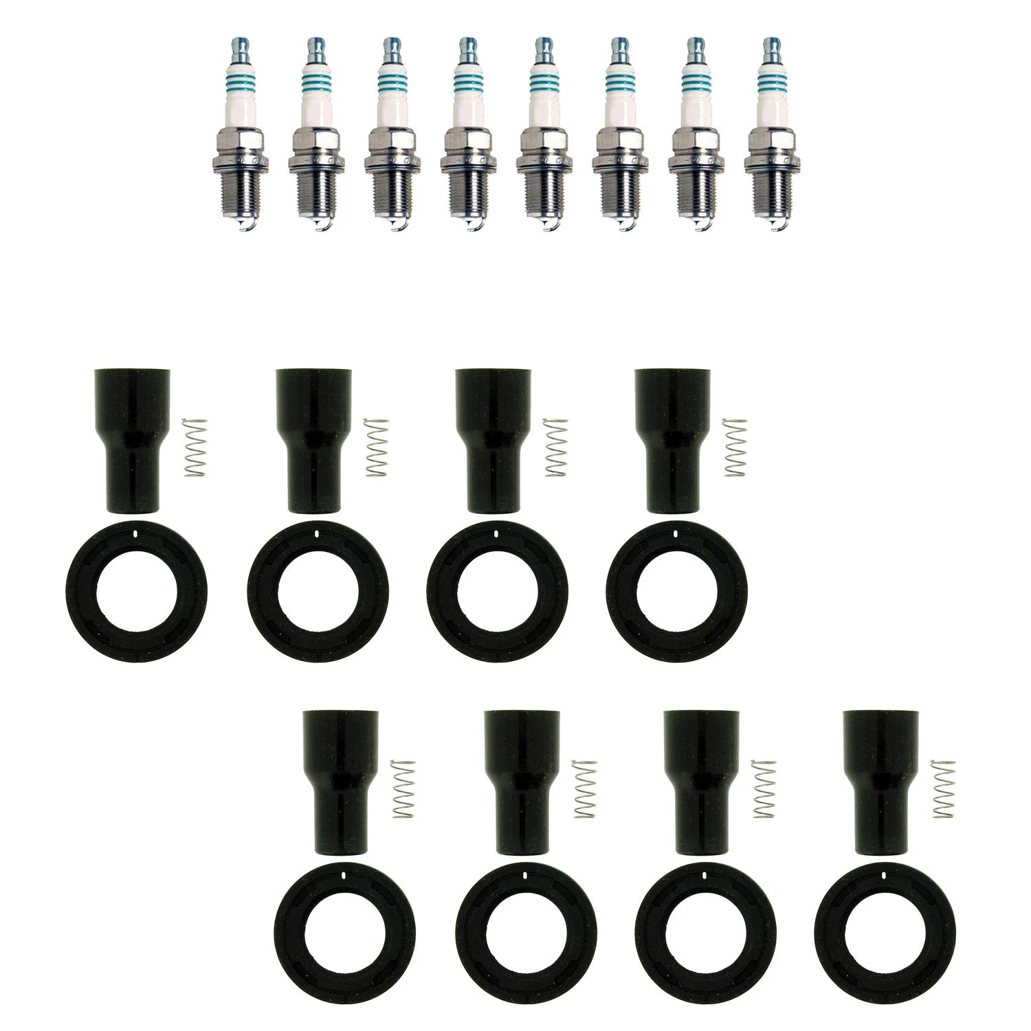 Set of 8 Iridium Power Plugs & Ignition Coil Boots for Lexus GS430 LS430 SC430