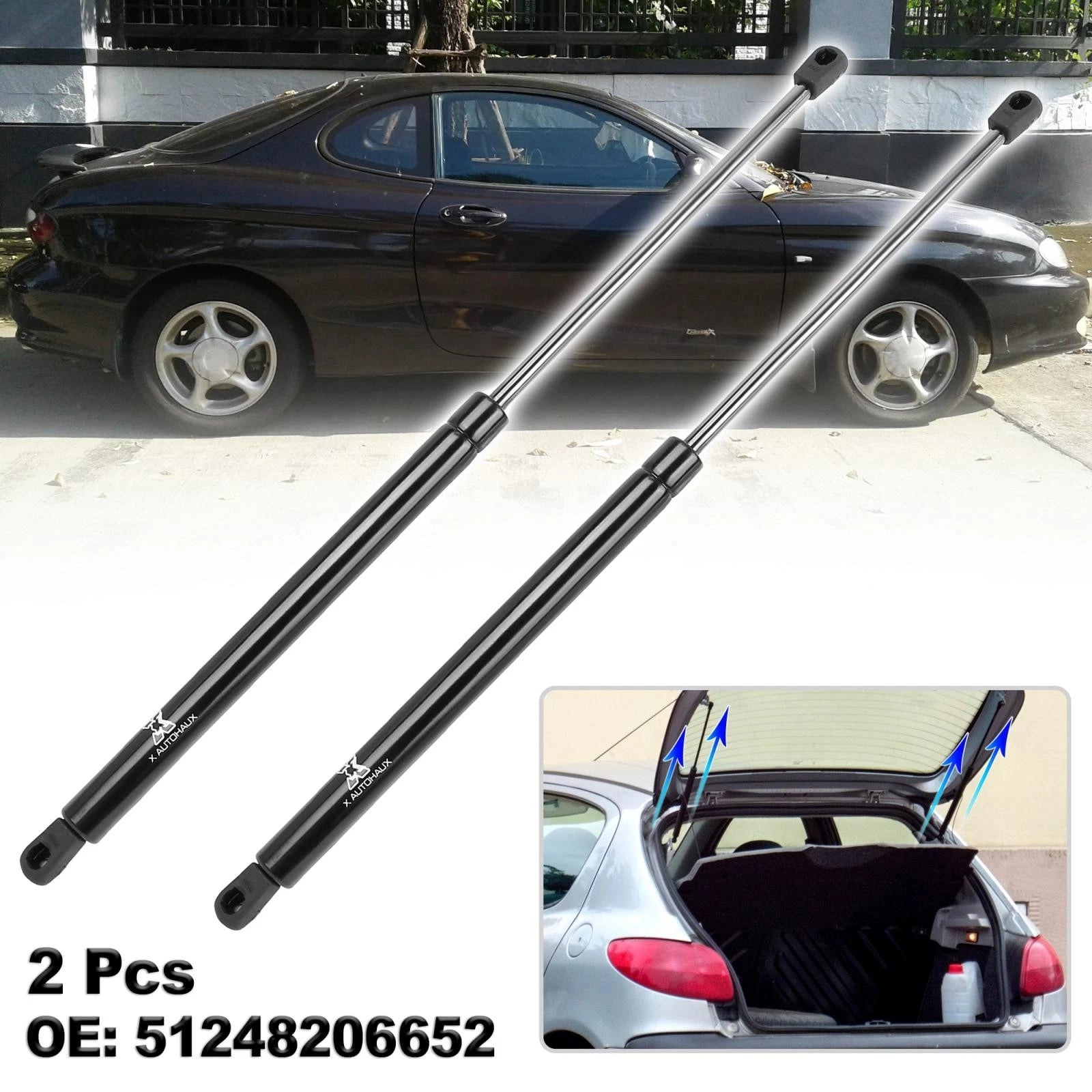 2X Rear Trunk Lift Supports Struts SG202004 for Hyundai Tiburon (2003–2008)
