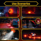 Set of 6 LED Road Flares Emergency Disc Safety Light for Roadside Use