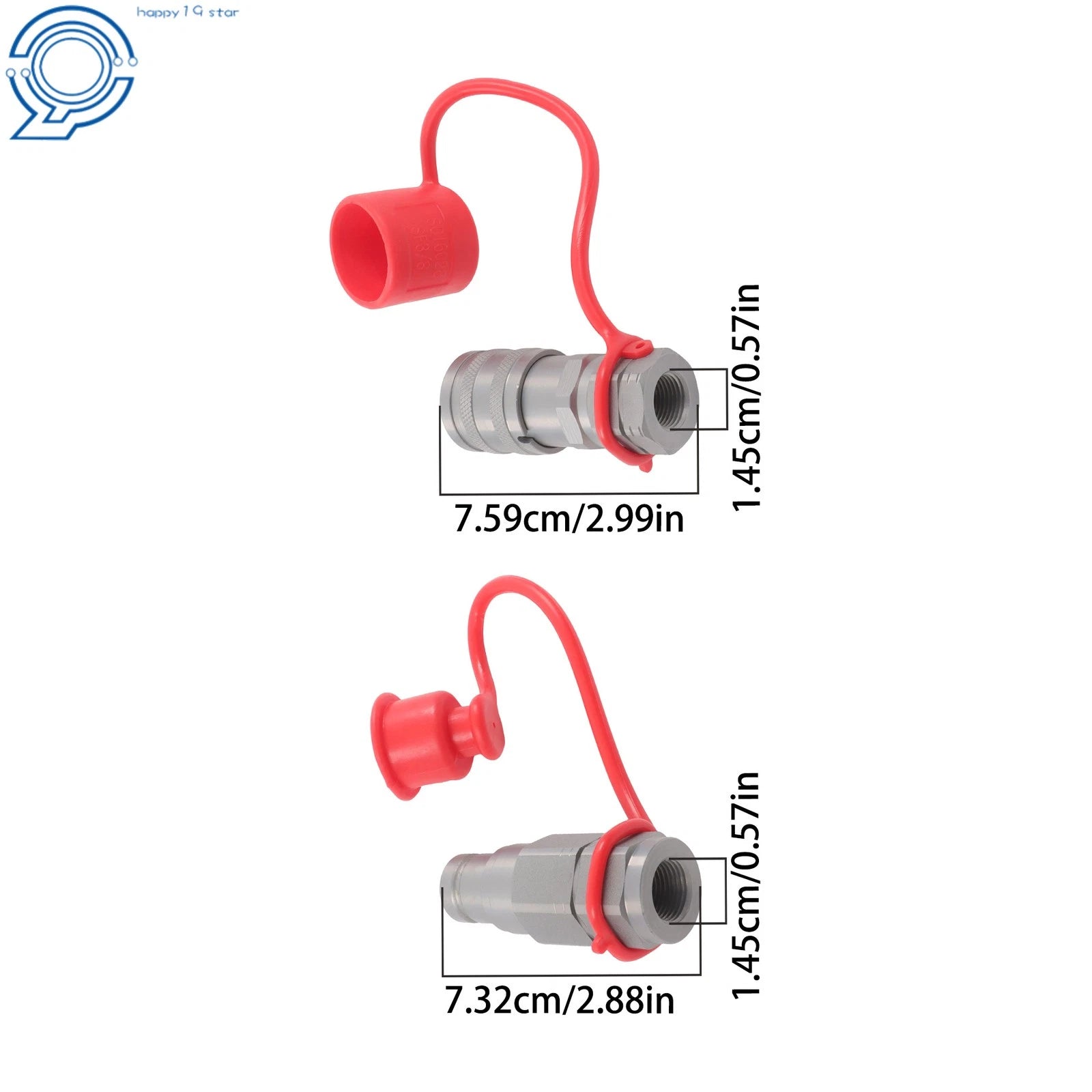 2X 3/8" Flat Face Hydraulic Quick Coupler Set for (NPT)