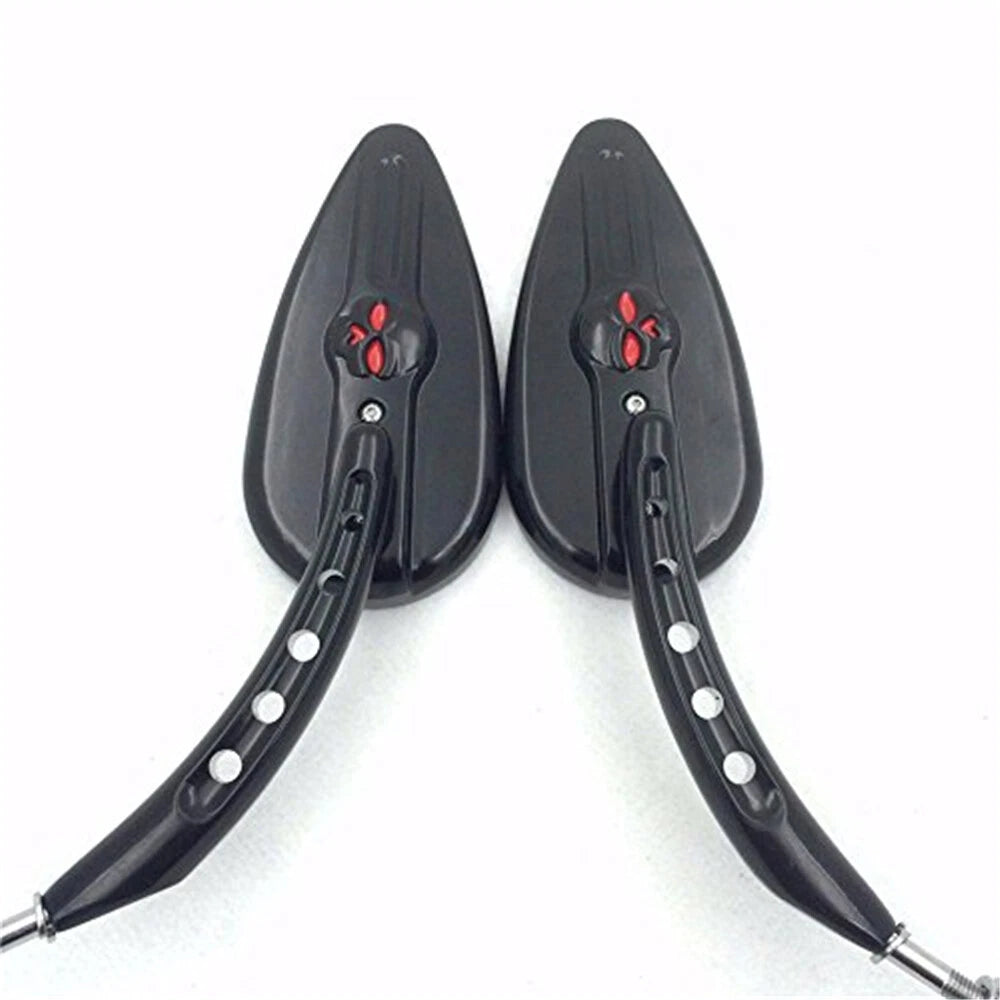 Black Skull Side Mirrors for Harley Dyna Super Glide (2006–2017)