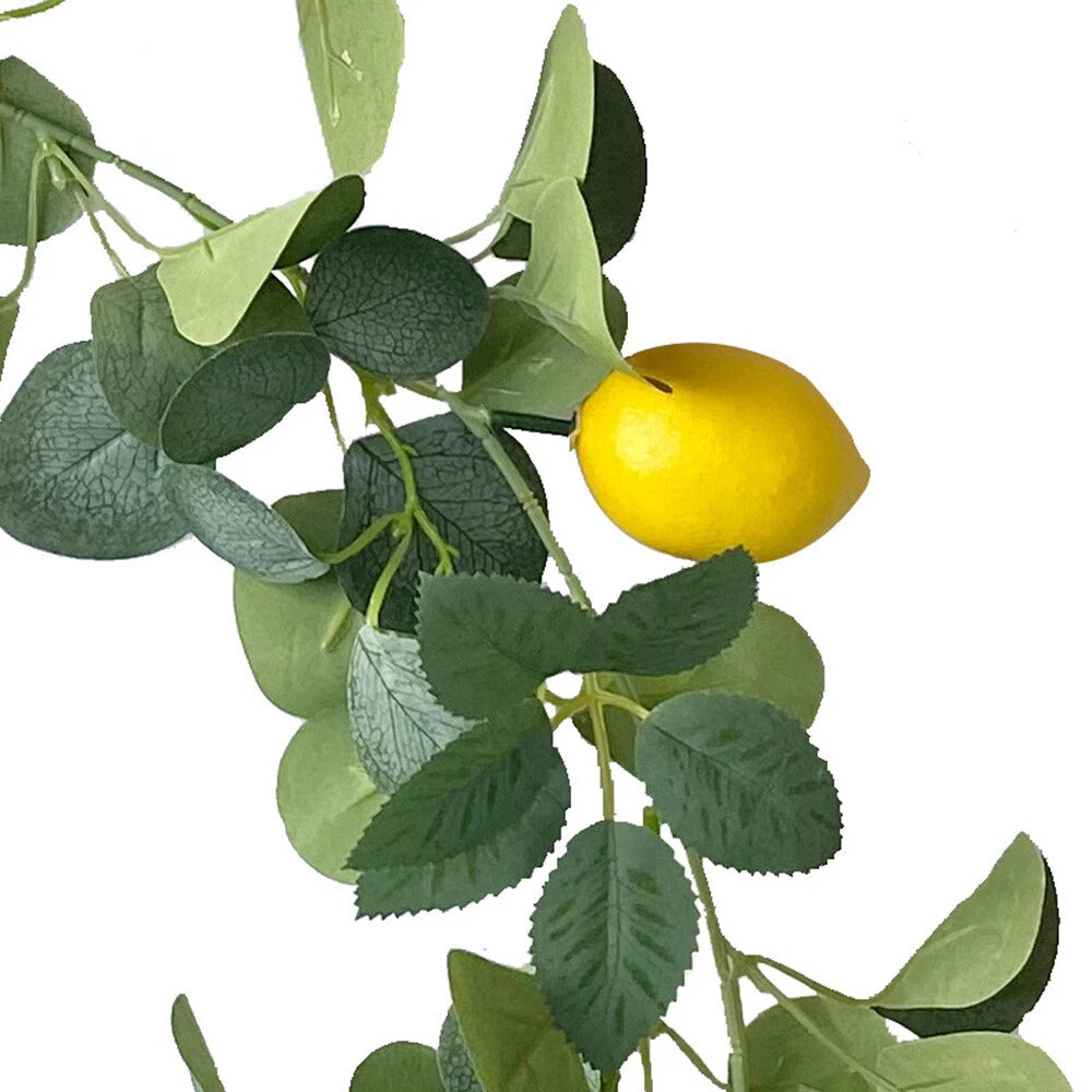 2X 6.4Ft Artificial Lemon Garland Vine Wreath for Front Door Kitchen