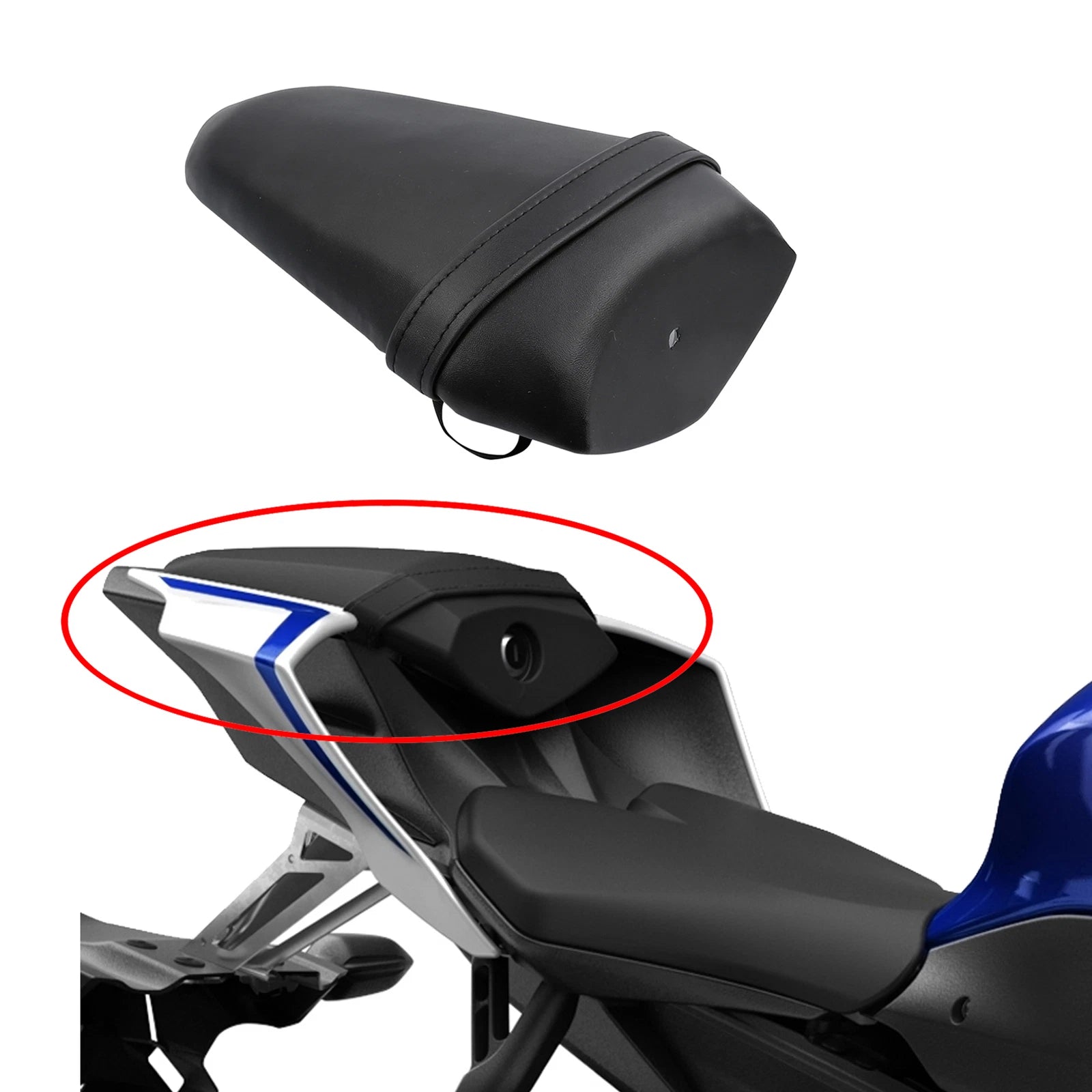 Rear Pillion Passenger Tandem Seat for Yamaha YZF R1 (2015–2024), YZF R6 (2017–2024)