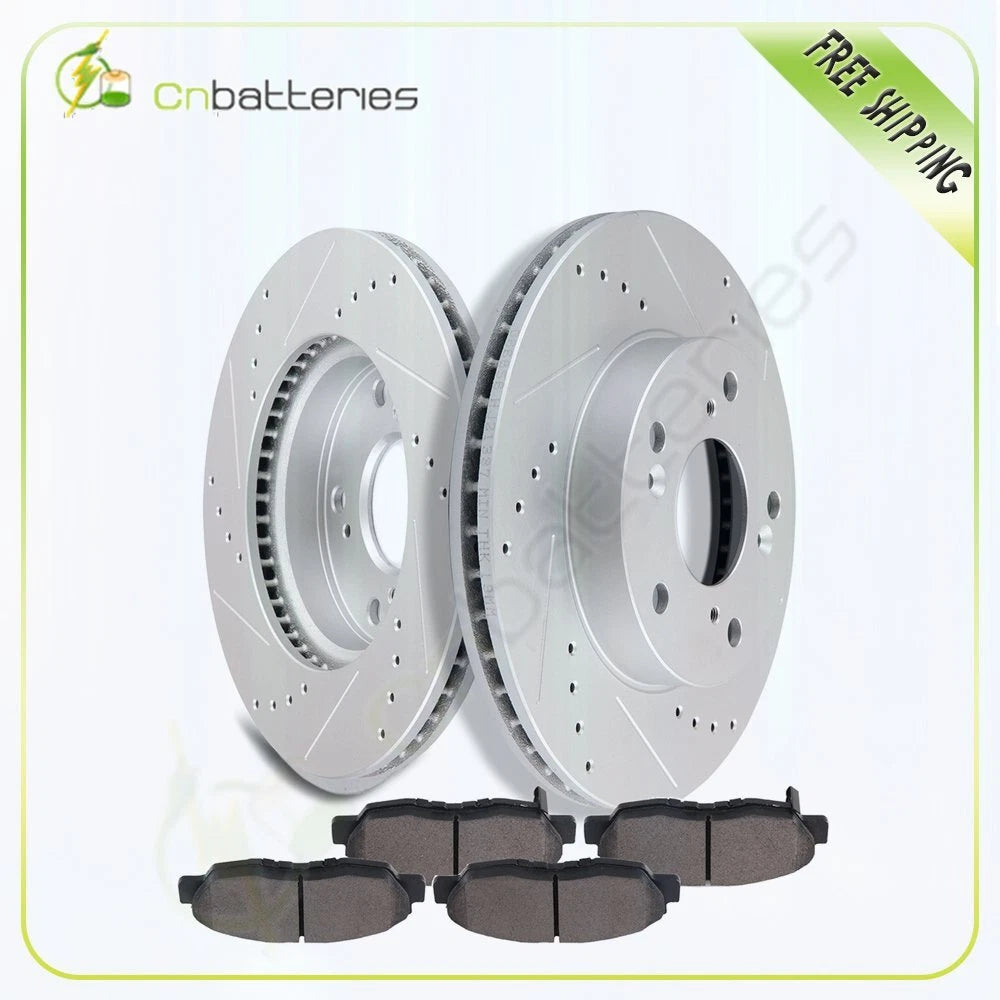 Front Brake Rotors and Ceramic Pads for Honda Civic LX EX HF (2012–2015)