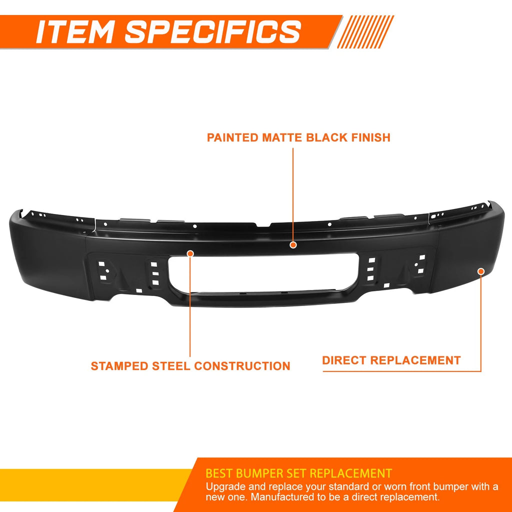 Steel Front Bumper Face Bar for Ford F150 (2009–2014) Matte Black