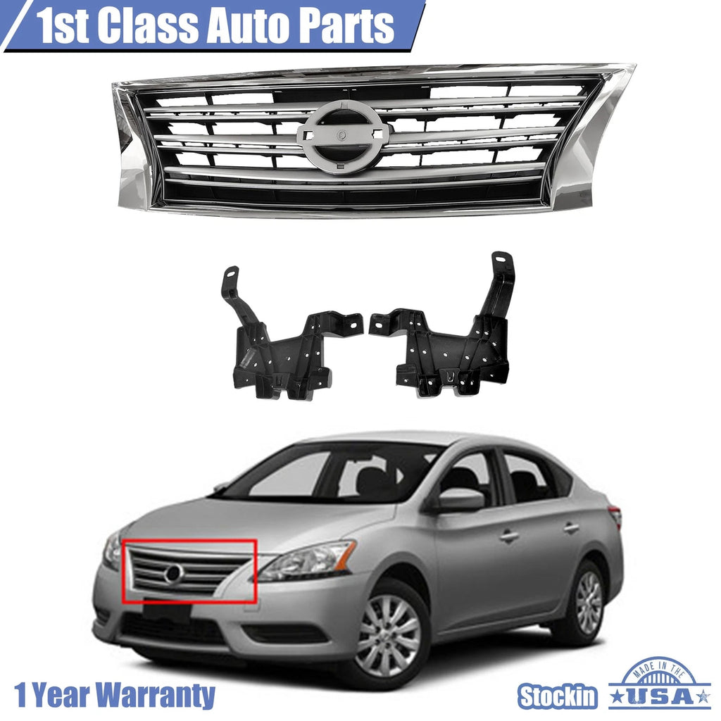 Front Shell Silver Insert with Chrome Grille for Nissan Sentra (2013–2015)