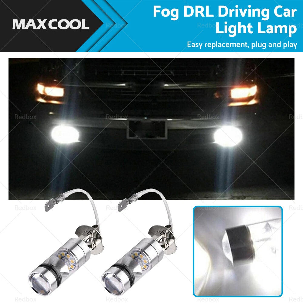 2x H3 100W LED Cree Fog Light Bulbs for BMW E46 E90 (2001–2011)