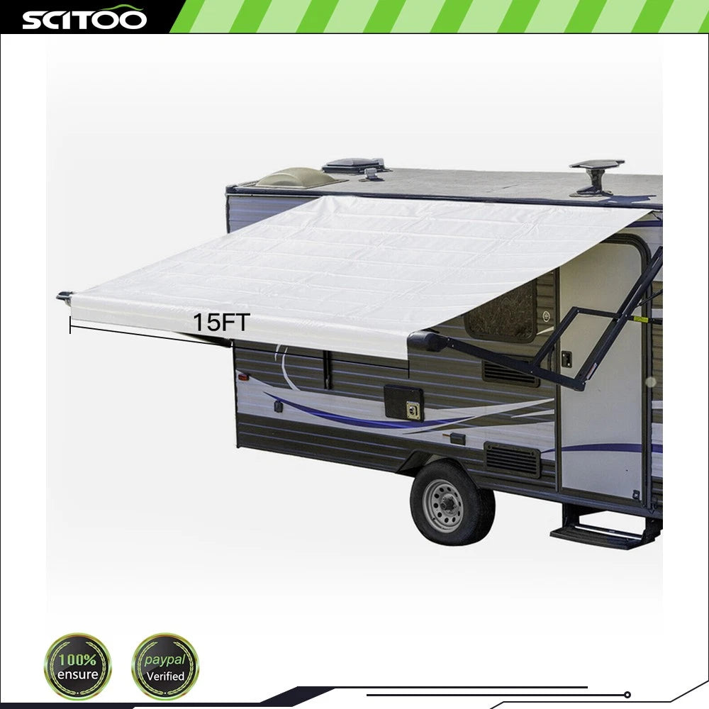 RV Awning Fabric 8' for RV Camper Trailer (15FT)