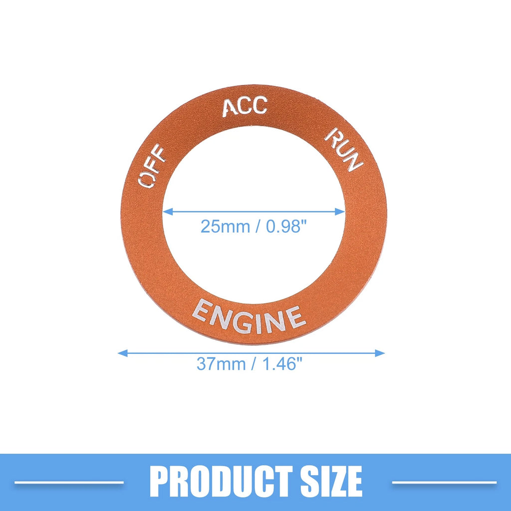 Engine Start Button Sticker for Dodge Charger Challenger (2015–2023) - Aluminum Alloy Orange