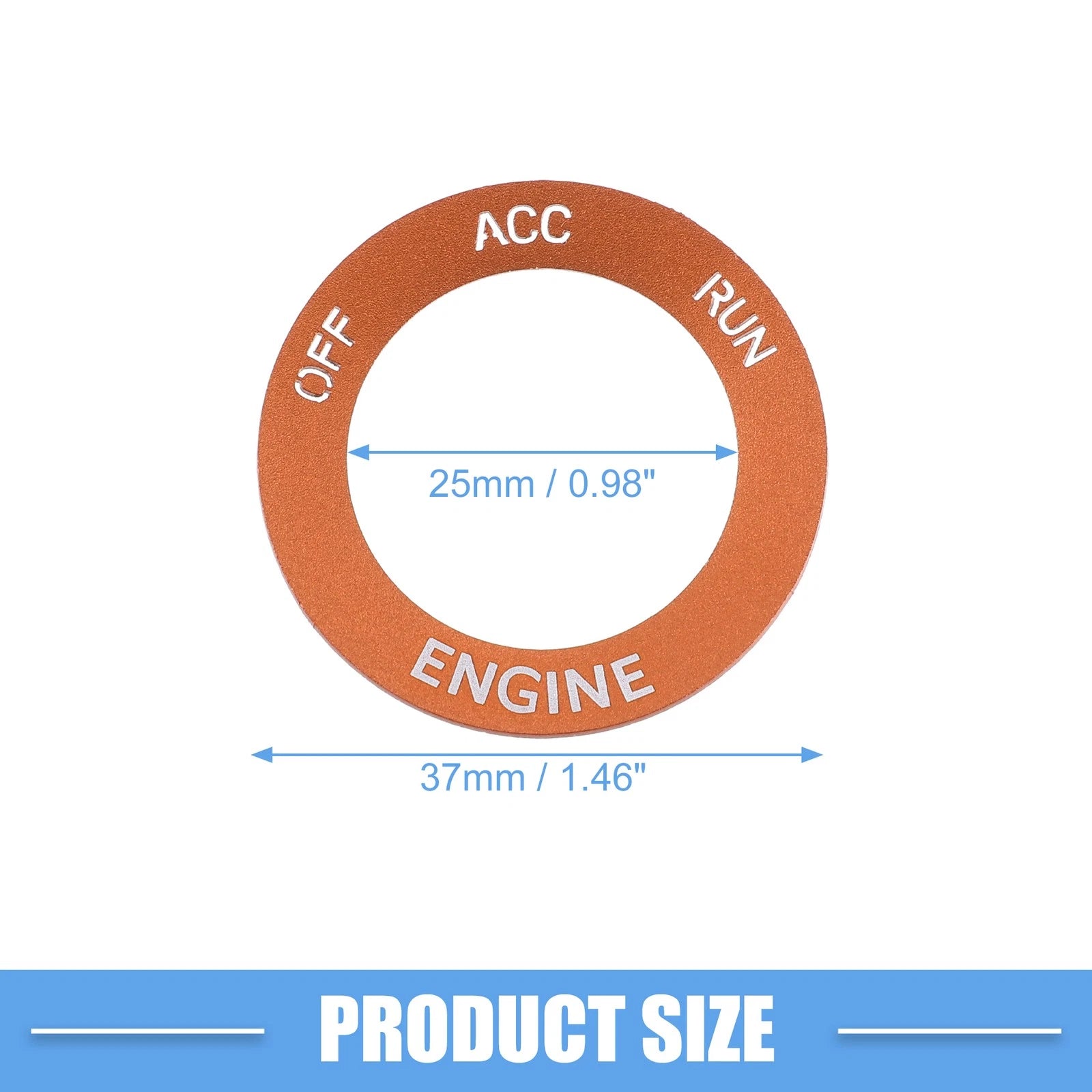 Engine Start Button Sticker for Dodge Charger Challenger (2015–2023) - Aluminum Alloy Orange