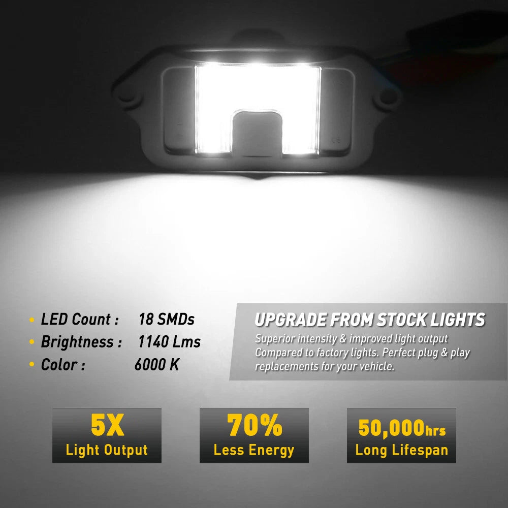 LED License Plate Light Housing for Ford Mustang (2005–2009) Set of 2