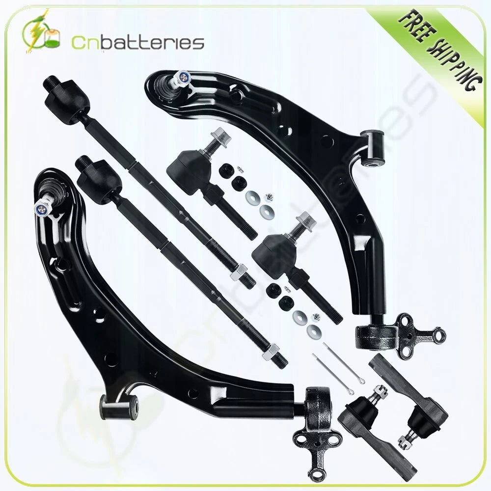 8pcs Front Lower Control Arm Tie Rod Ends Sway Bars Kit for Nissan Sentra