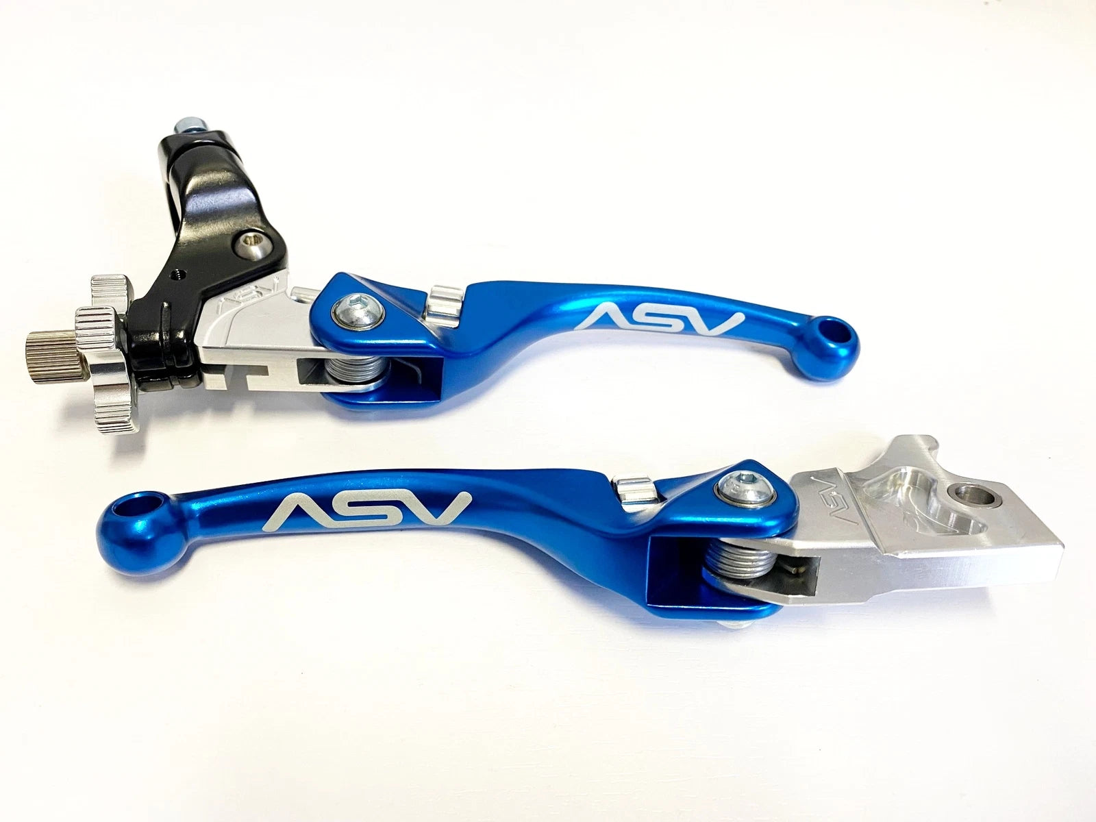 2X ASV F4 Front Brake Clutch Perch Levers Blue for Yamaha YFZ450 (2004–2006)