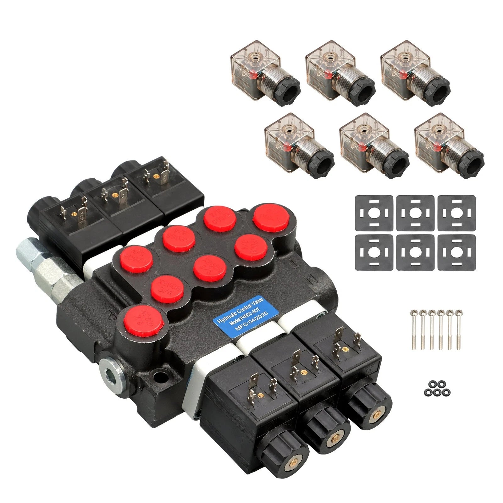 3 Spool Hydraulic Control Valve for Various Models (3600 PSI, 12V DC)