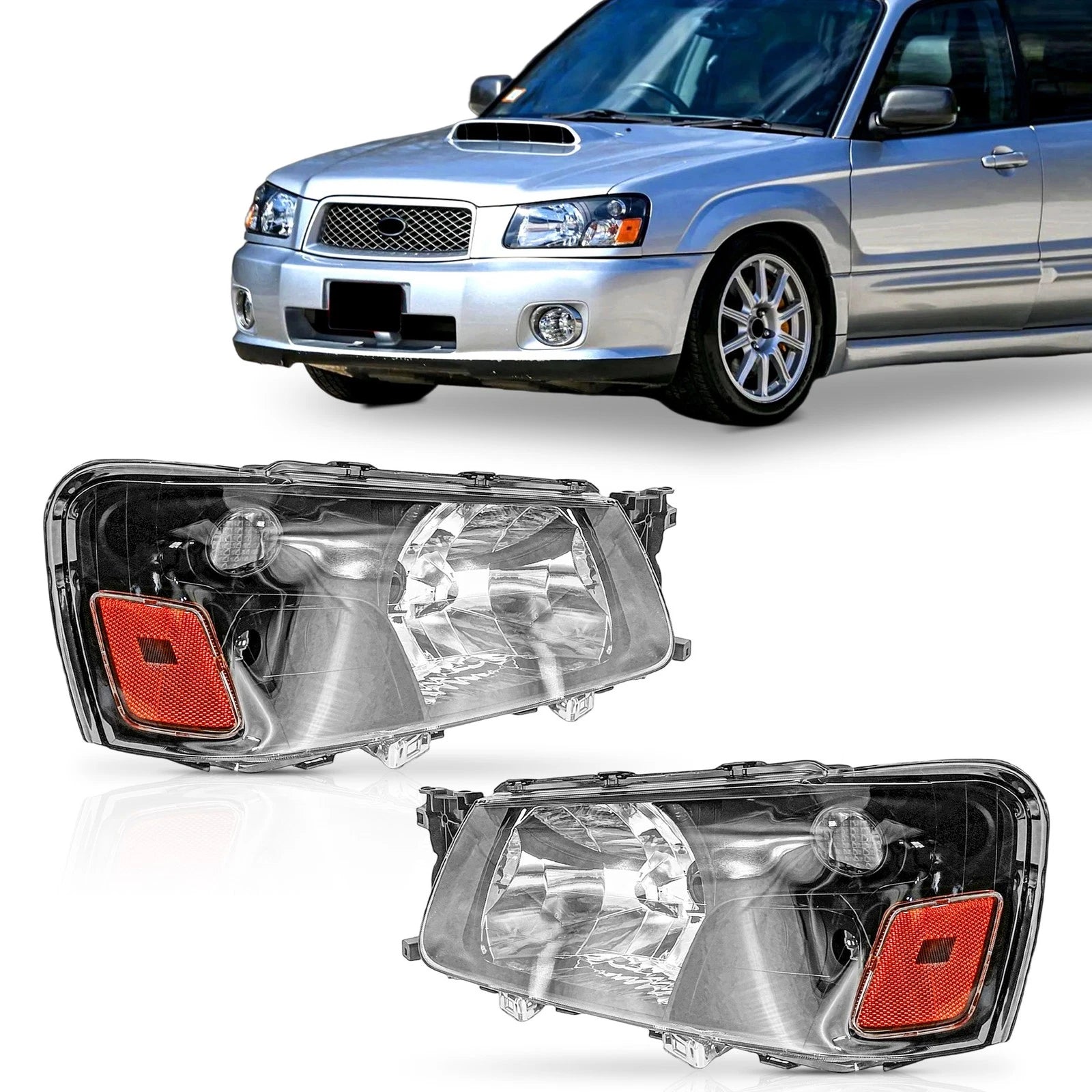 Pair of Headlights for Subaru Forester (2003–2004) SU2502111