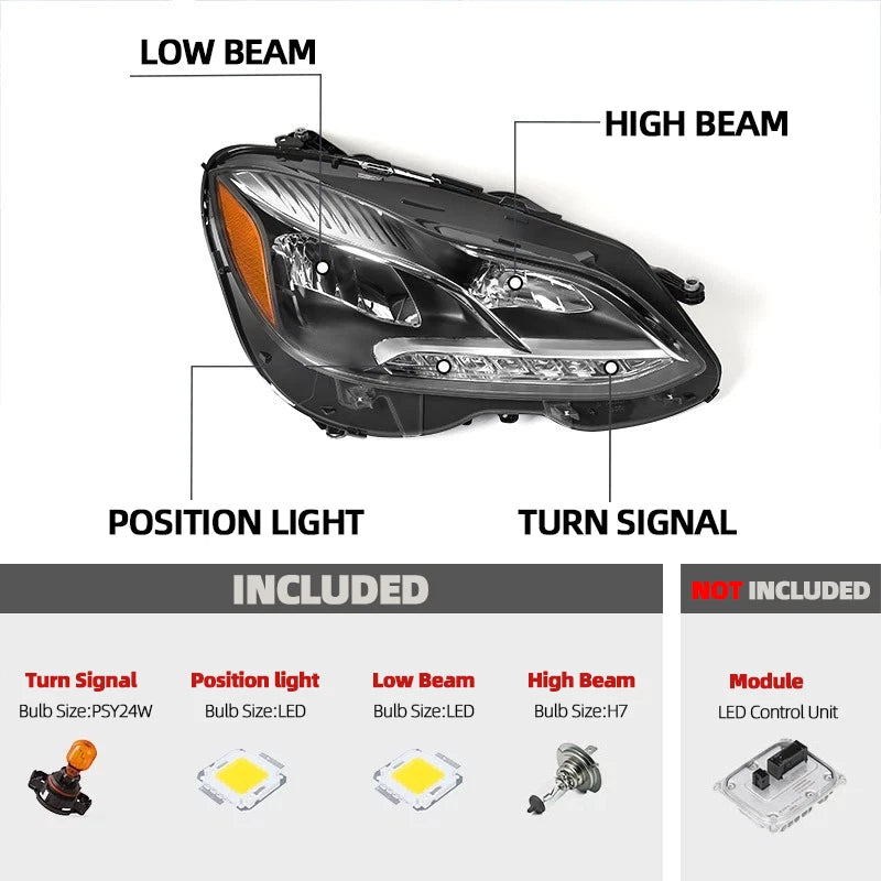 LED Headlight for M-Benz E-Class W212 (2014–2016) RH, Part Numbers: [insert part numbers]