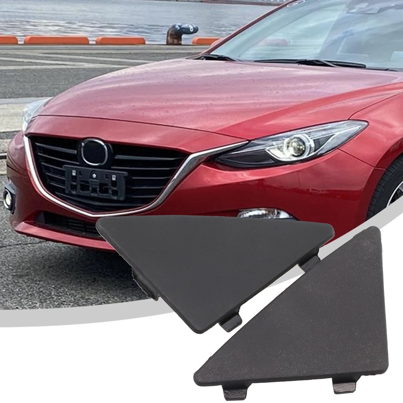 2X Front Bumper Lower Triangle Tow Hook Cap Cover for Mazda 3