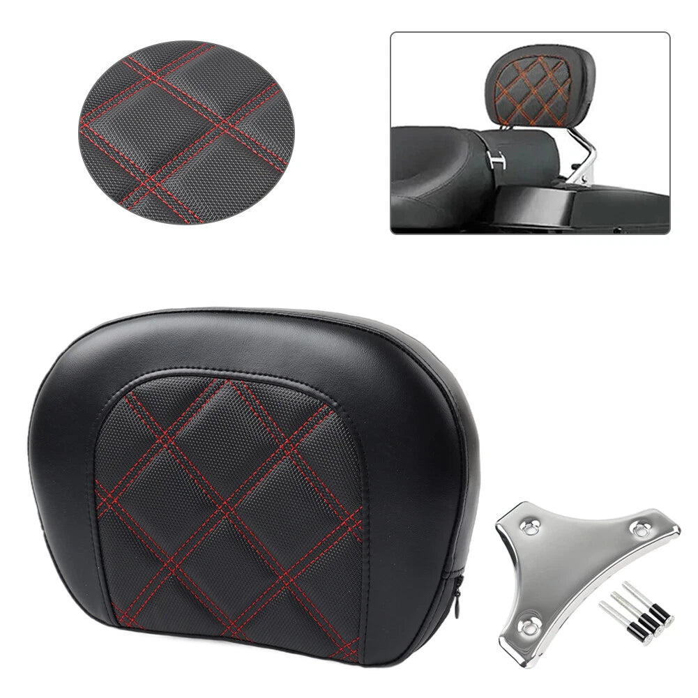 Passenger Bar Backrest Pad Kit for Harley Road King FLHR, Road Glide FLTR (1994–2023)