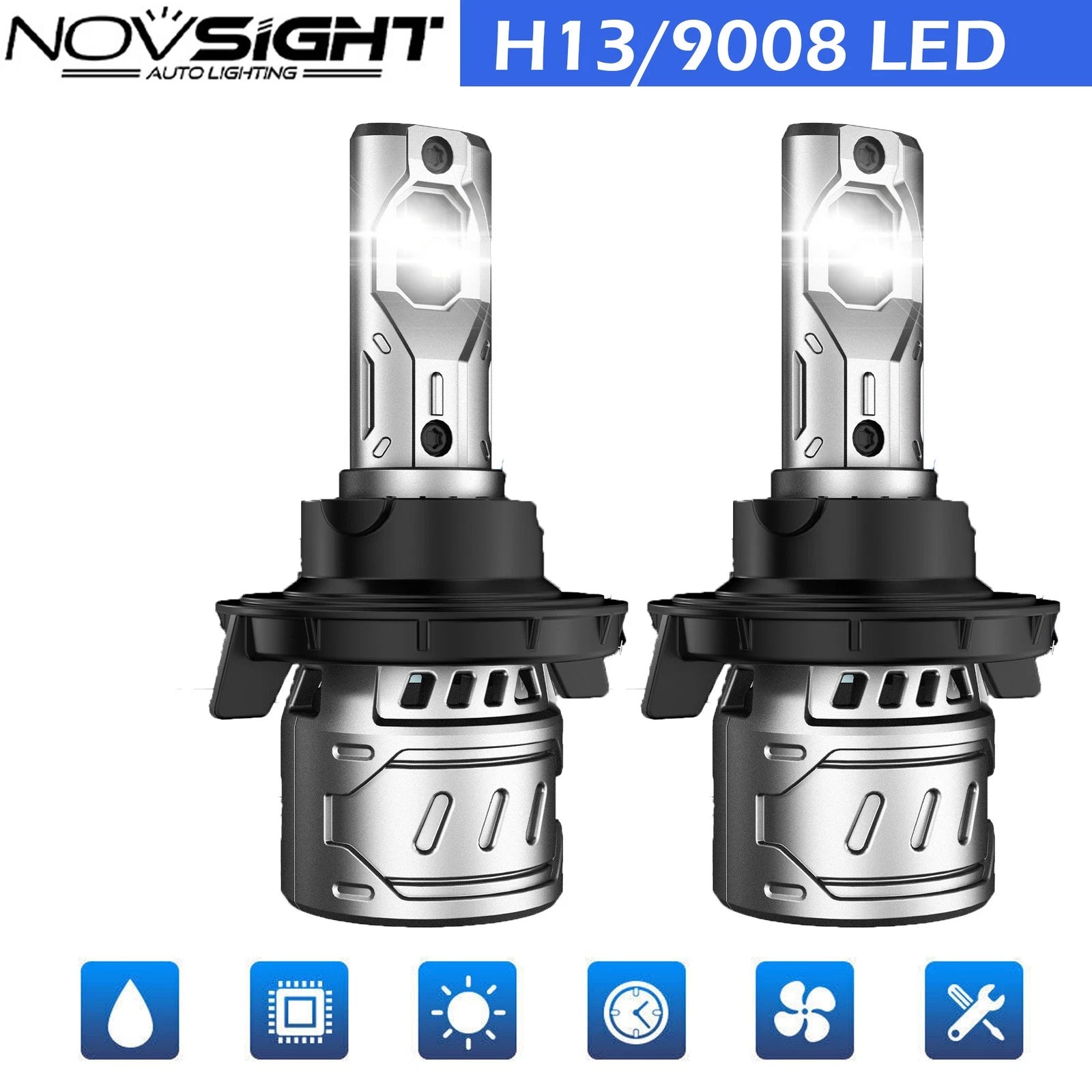 2X 9008 H13 LED Headlight Bulb Kit for