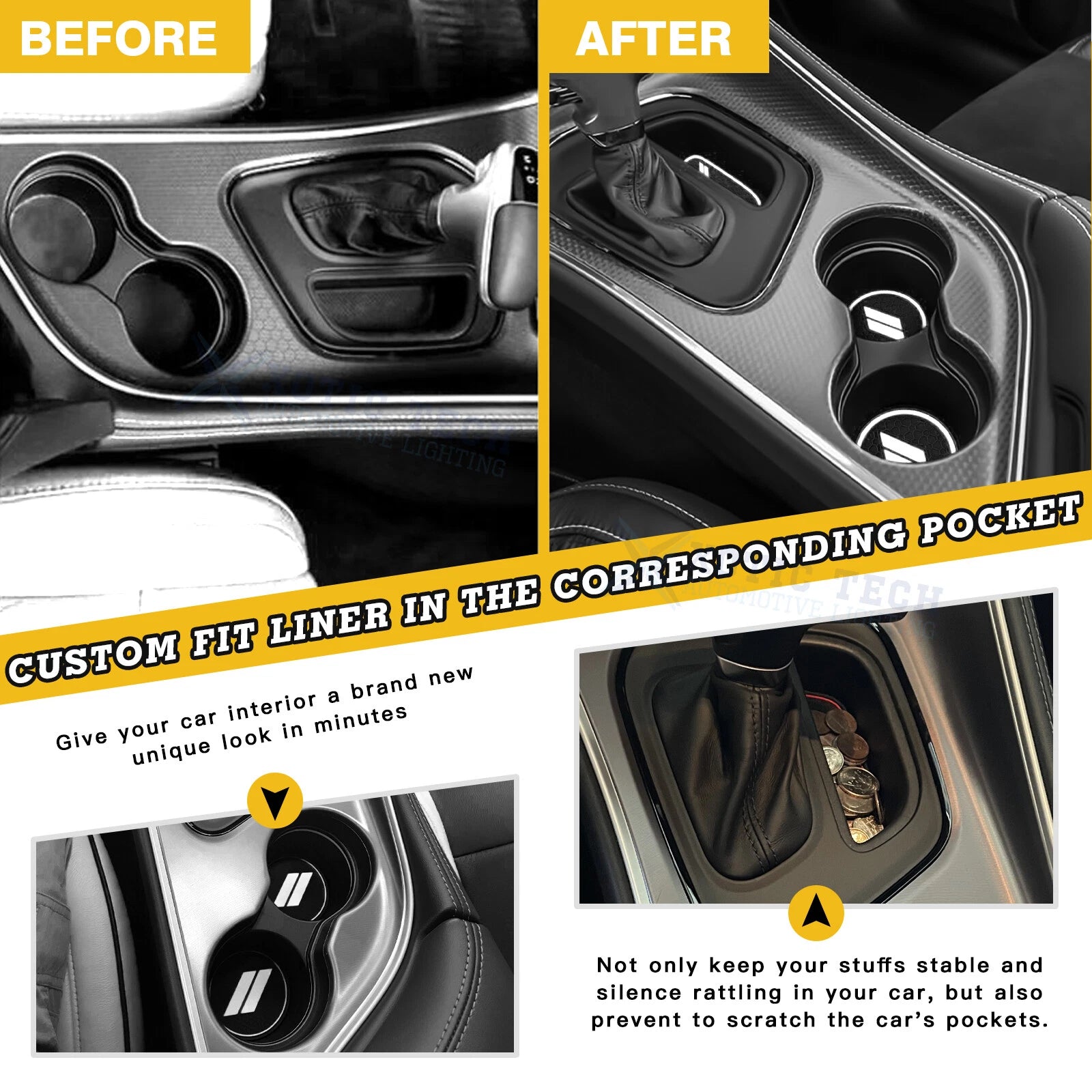 Soft White Anti-Dust Car Interior Mats Accessories for Dodge Challenger (2015-2023)
