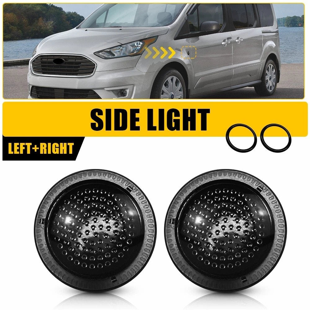 Smoked Side Fender Turn Signal Light Repeater LH+RH for Ford Transit Connect (2010–2013)