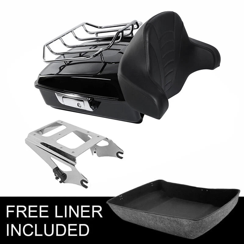 Chopped Trunk Backrest Top Rack Mount for Harley Touring Road King (2009–2013)