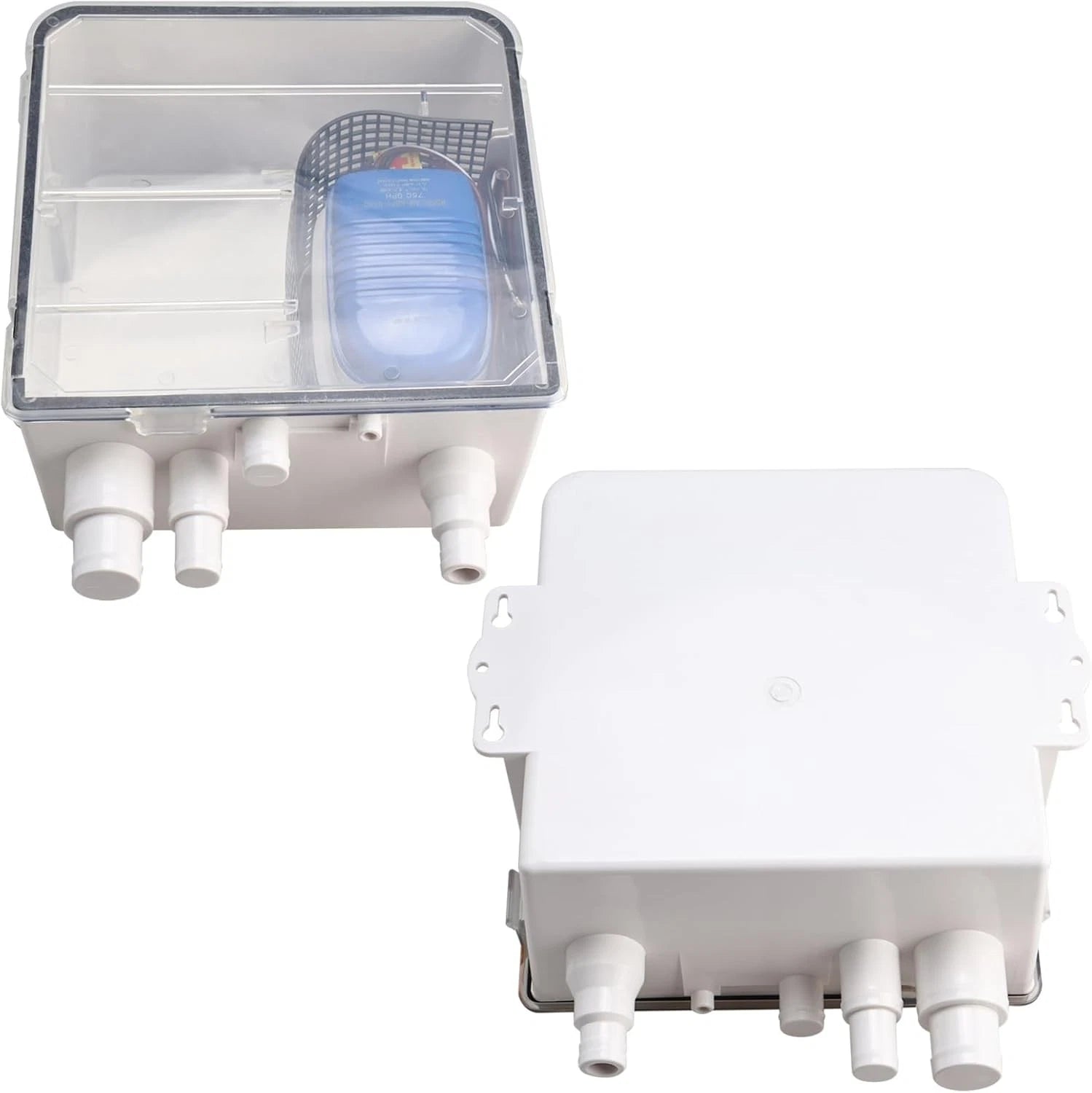 12V 750GPH Shower Sump Pump System for Boat Marine RV (Multi-Port Inlet)
