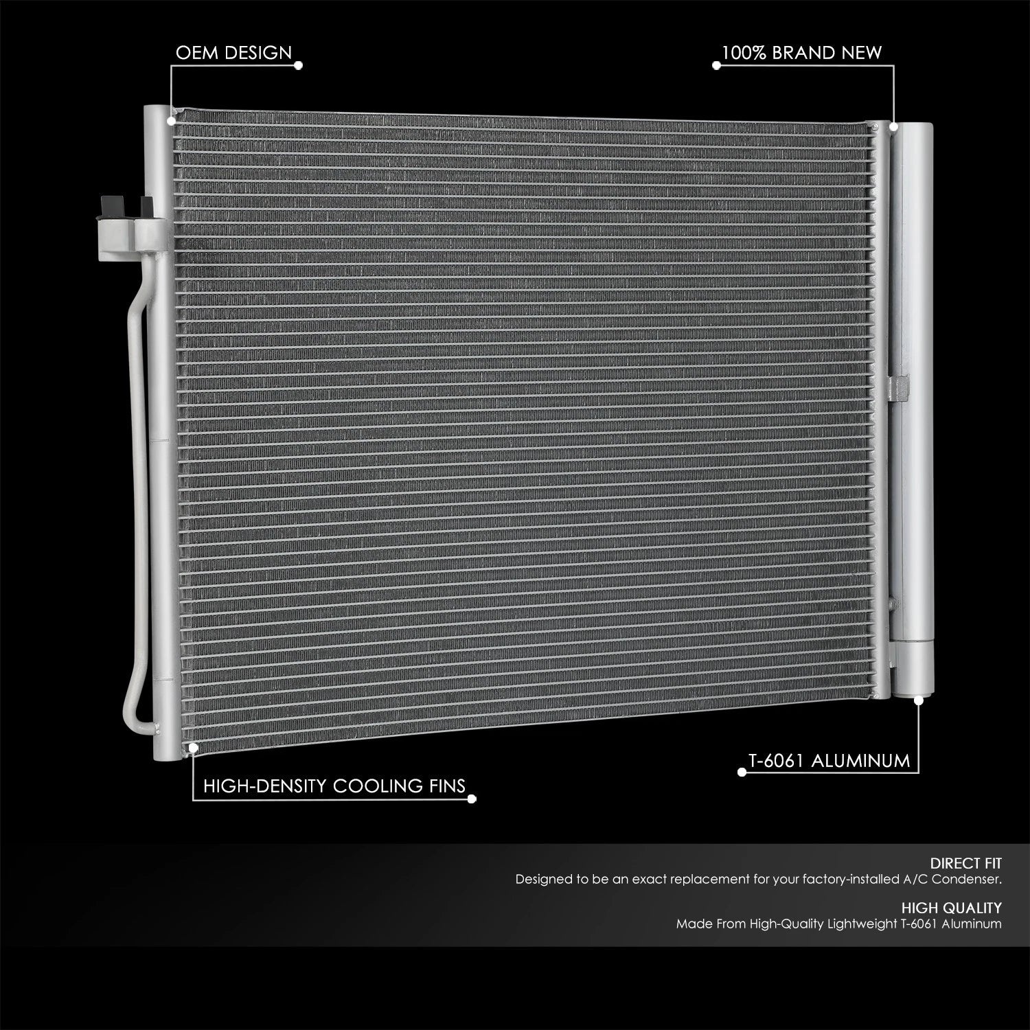 A/C Condenser for BMW X5 Hybrid X6 3.0L (2007–2019) Aluminum Replacement