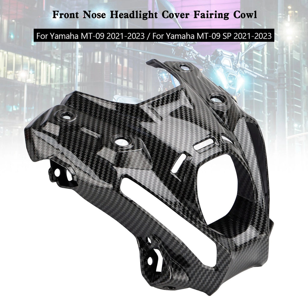 Front Nose Headlight Cover Fairing for Yamaha MT-09/MT-09 SP (2021–2023) Carbon