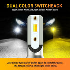2X Dual Color Switchback LED Fog Light Bulbs for H8 H11 (YYYY–YYYY)