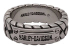 Brass H-D Wordmark Braided Ring for Harley-Davidson (Men's, Antique Silver)