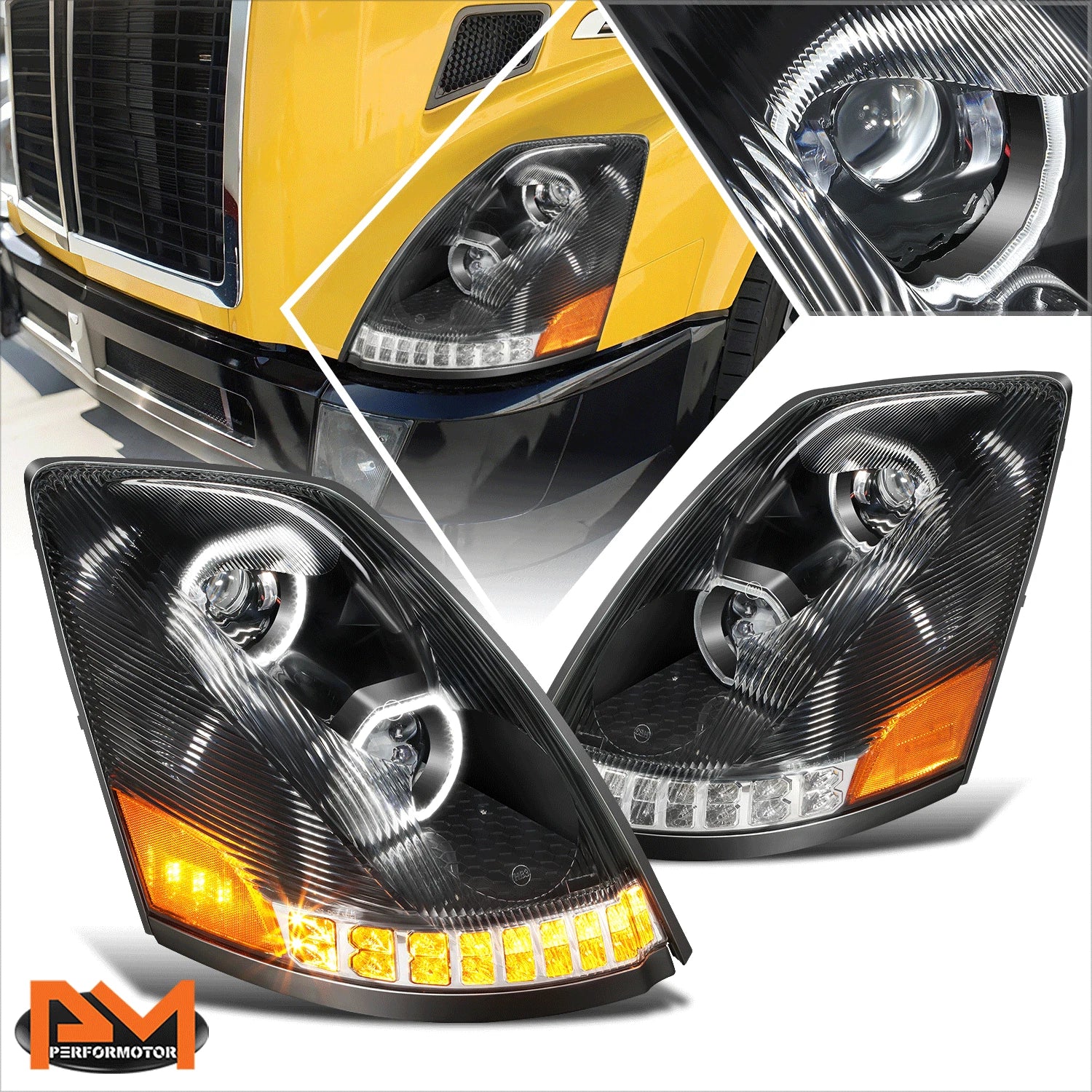 LED DRL Dual Projector Headlight for Volvo VN VNL (2004–2018)