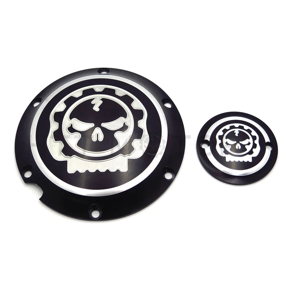 Black Gear Skull Engine Derby Timer Cover for Harley Sportster XL 883 1200 (2004–2023)