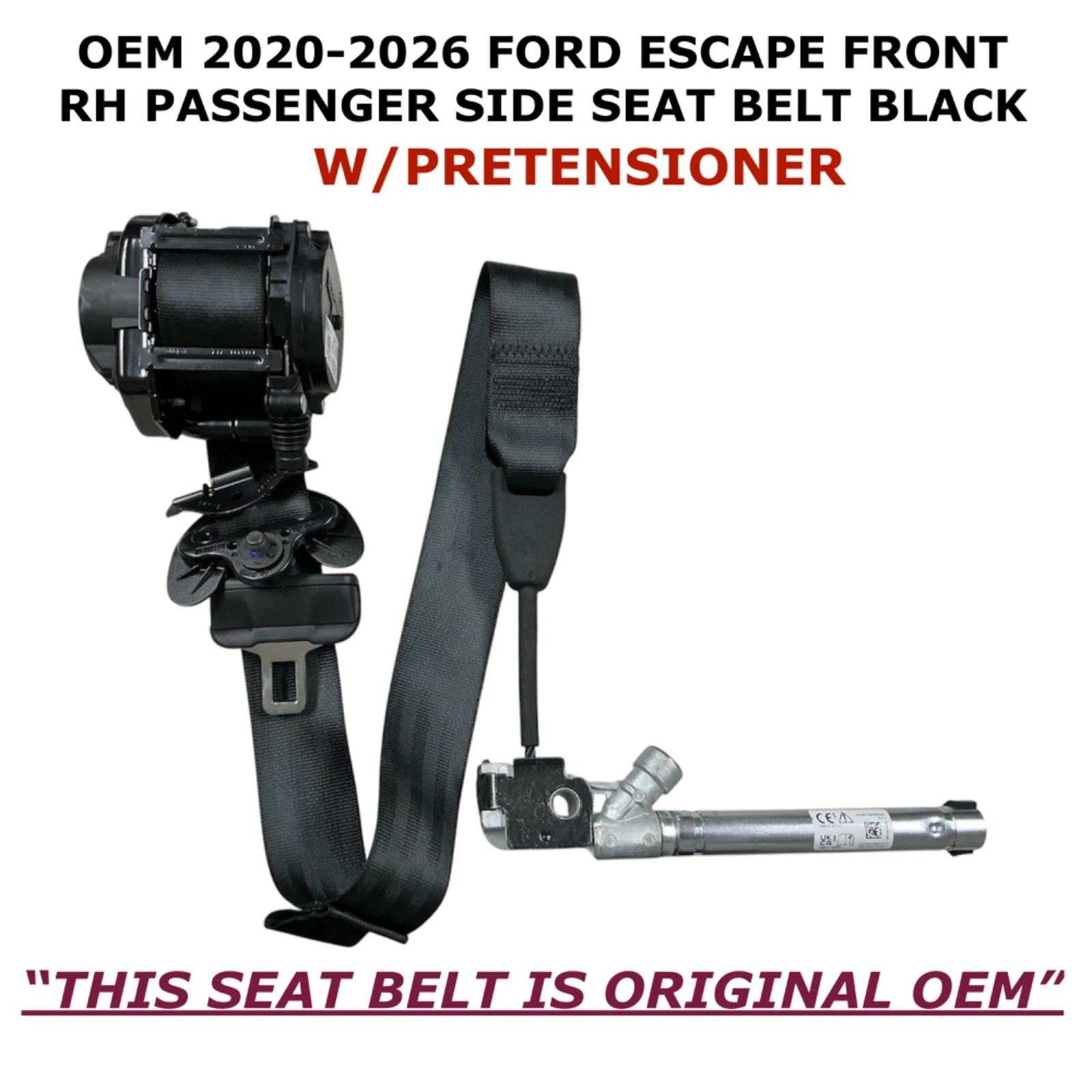 Front Right Side Seat Belt for Ford Escape (2020–2026) - Black