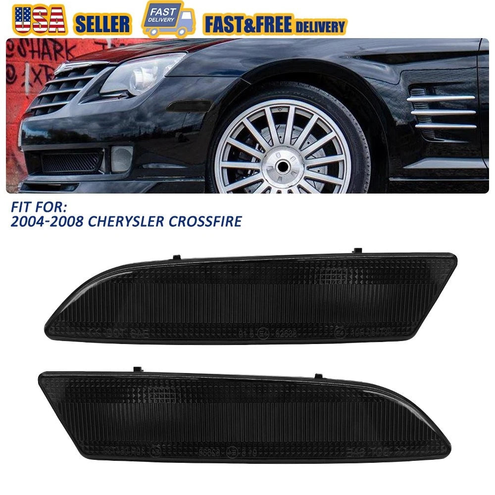 Smoked Front Bumper Side Marker Reflector Light for Chrysler Crossfire (2004–2008)