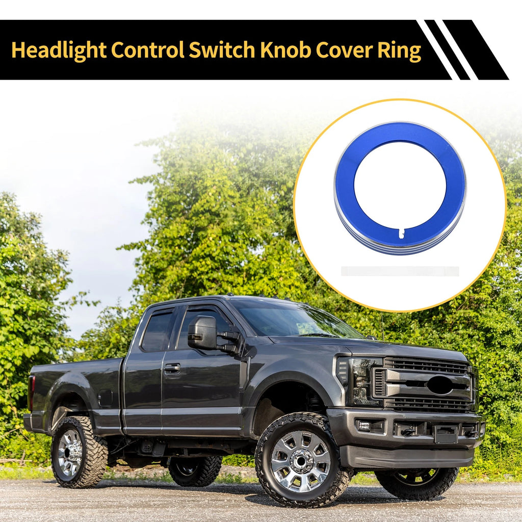 Headlight Control Switch Knob Cover Ring for Ford F-150 (2016–2021) Blue