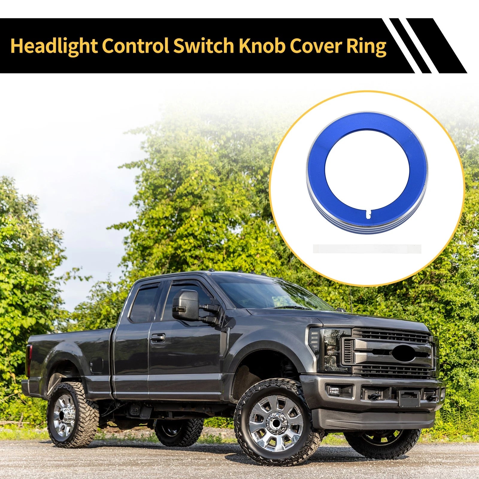 Headlight Control Switch Knob Cover Ring for Ford F-150 (2016–2021) Blue