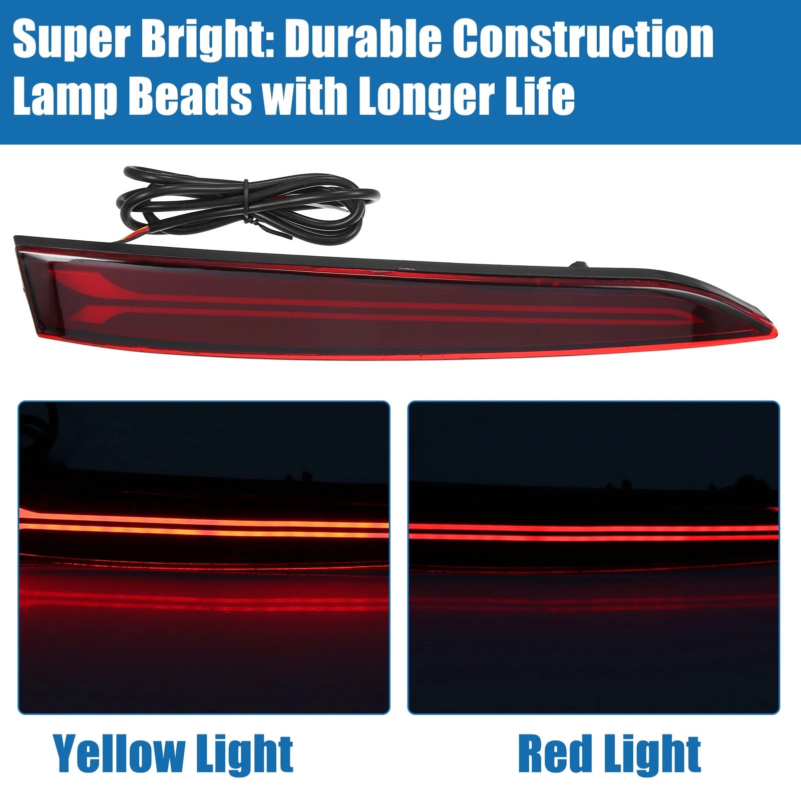 1 Pair Rear Bumper Reflector for Hyundai Verna (2017–2020) Red Amber