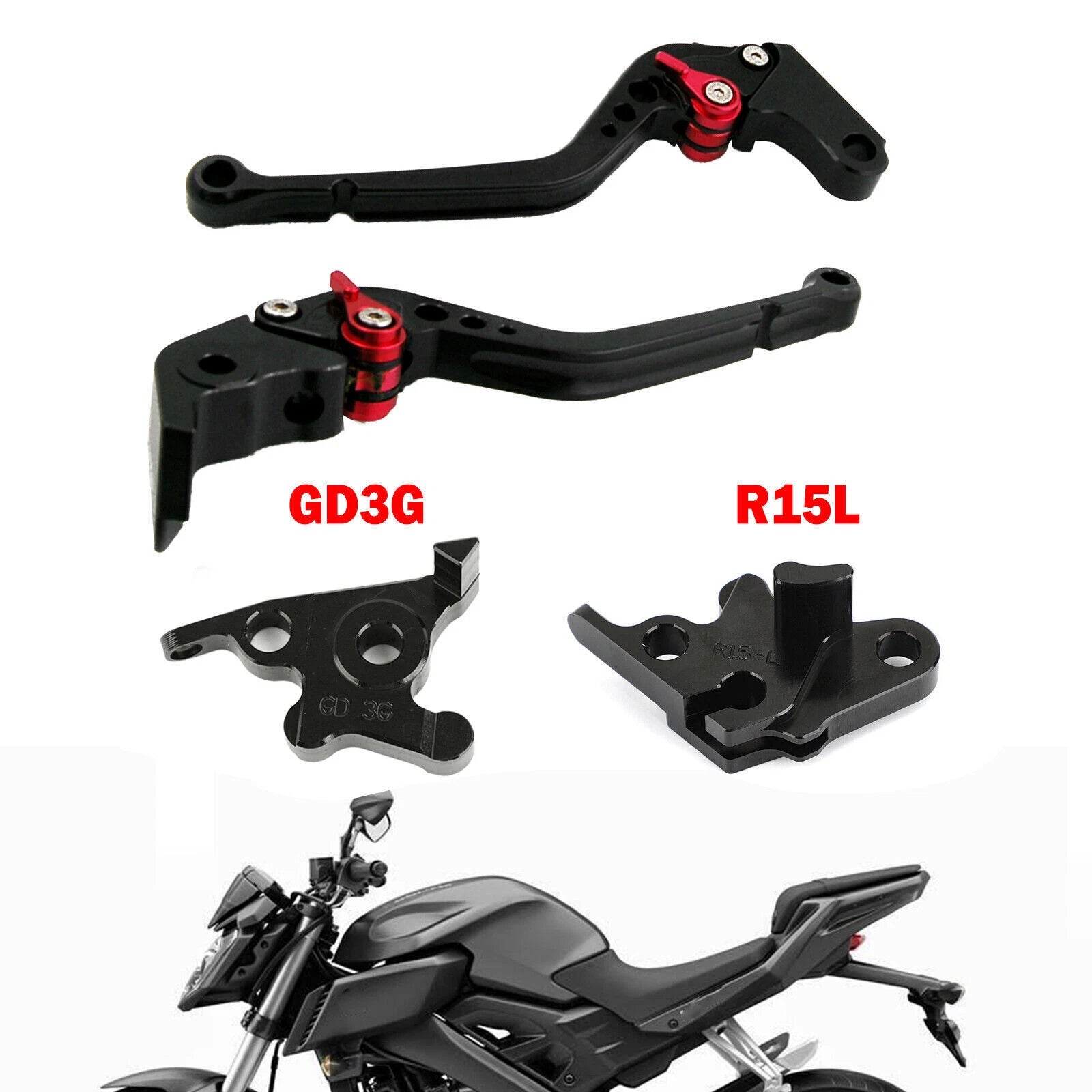 Long Clutch Brake Lever for Yamaha MT125 (2017–2020) BLK T9