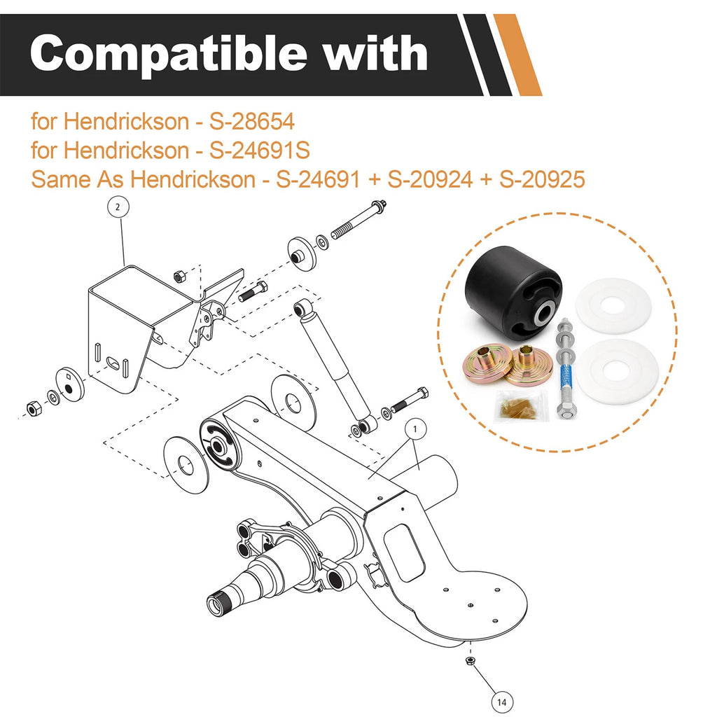 Align Pivot Bushing for Hendrickson Turner (S-28654, S-24691S)