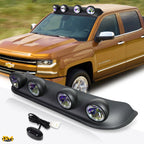 Set of 2 Neo Chrome Off-Road Roof Mounted Fog Lights with Switch & Harness