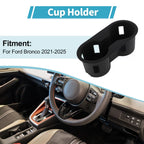 Center Console Cup Holder Organizer for Ford Bronco (2021–2025) Silicone Black