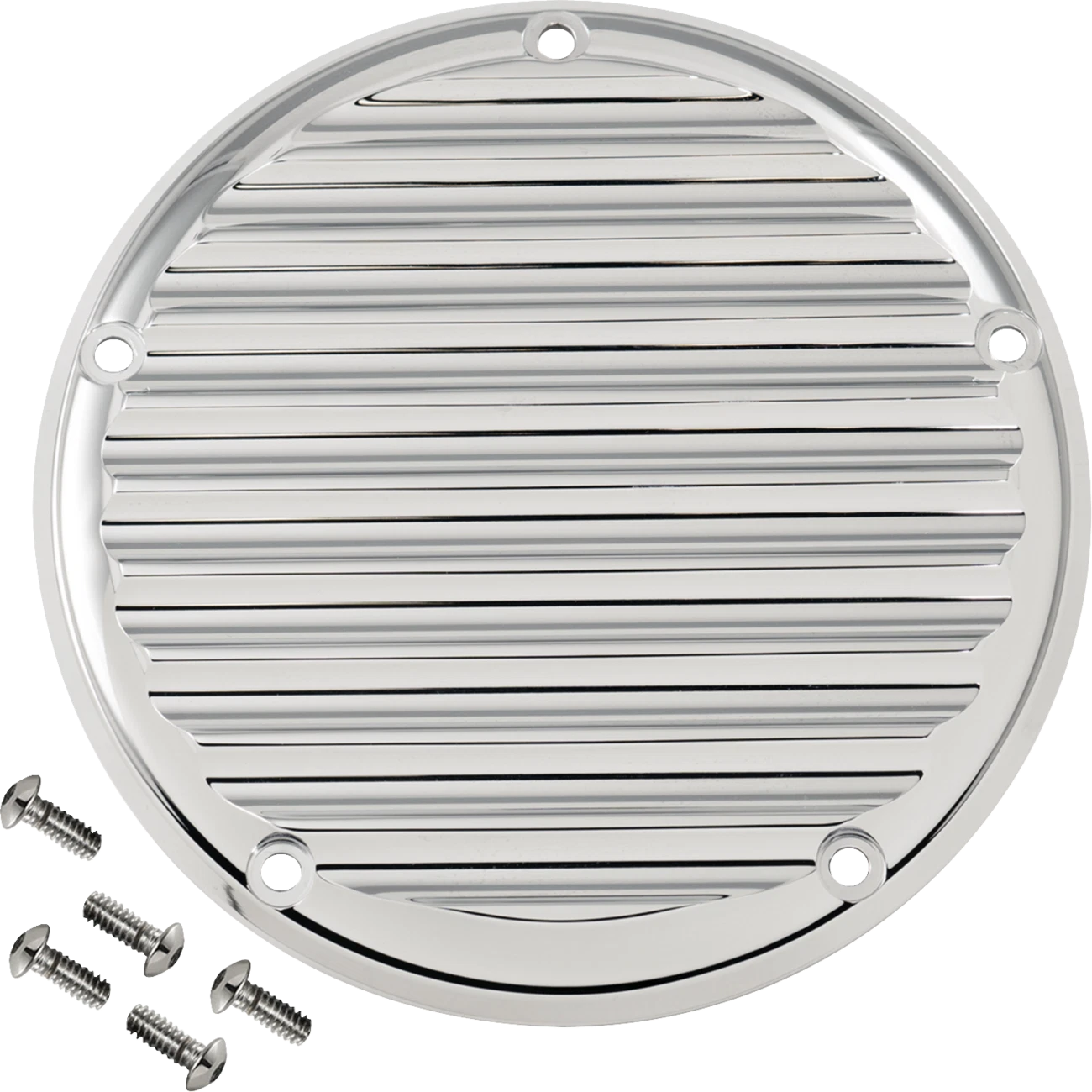 Joker Machine Derby Cover for M8 Softail (2006–Present) - 5 Hole - Finned - Chrome